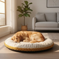 Gold trimmed pet bed