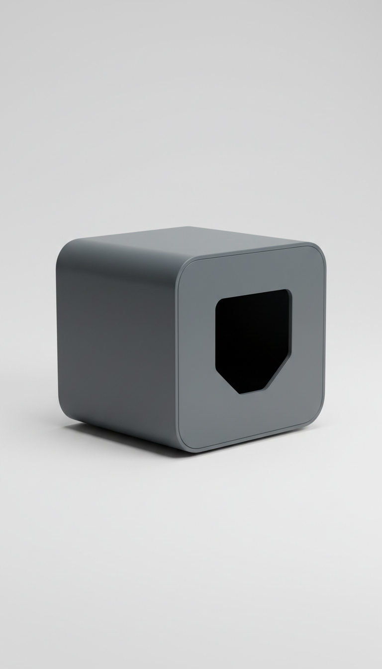 Slate Grey Litter Box Cover Cube