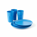 Blue Plastic Cups and Plate Set