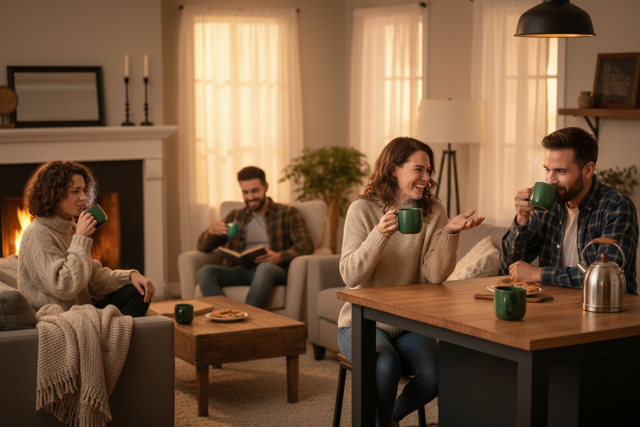Green Mugs in Use