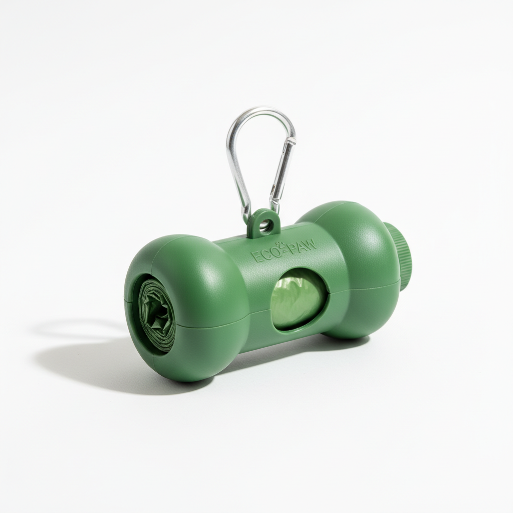 Green dog poop bag dispenser