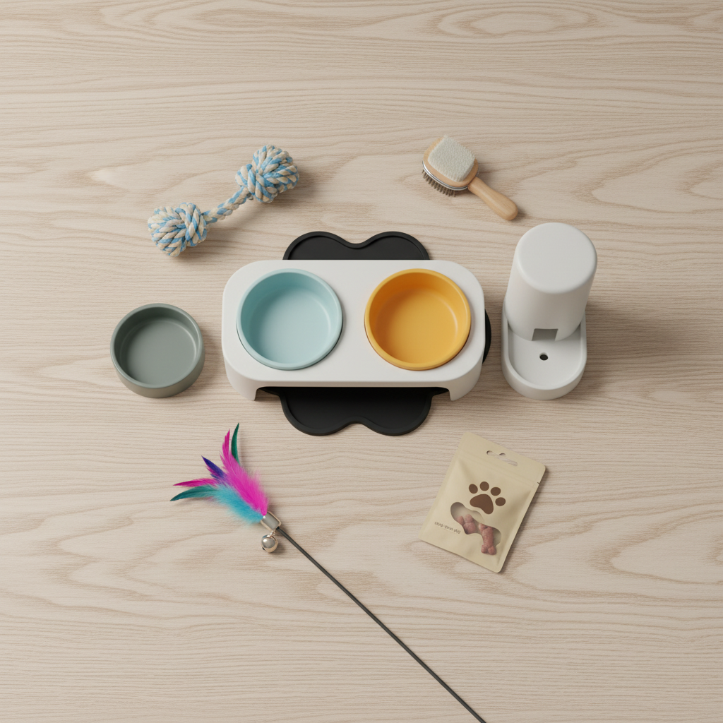 Modular Pet Food Bowl Set - Flat Lay