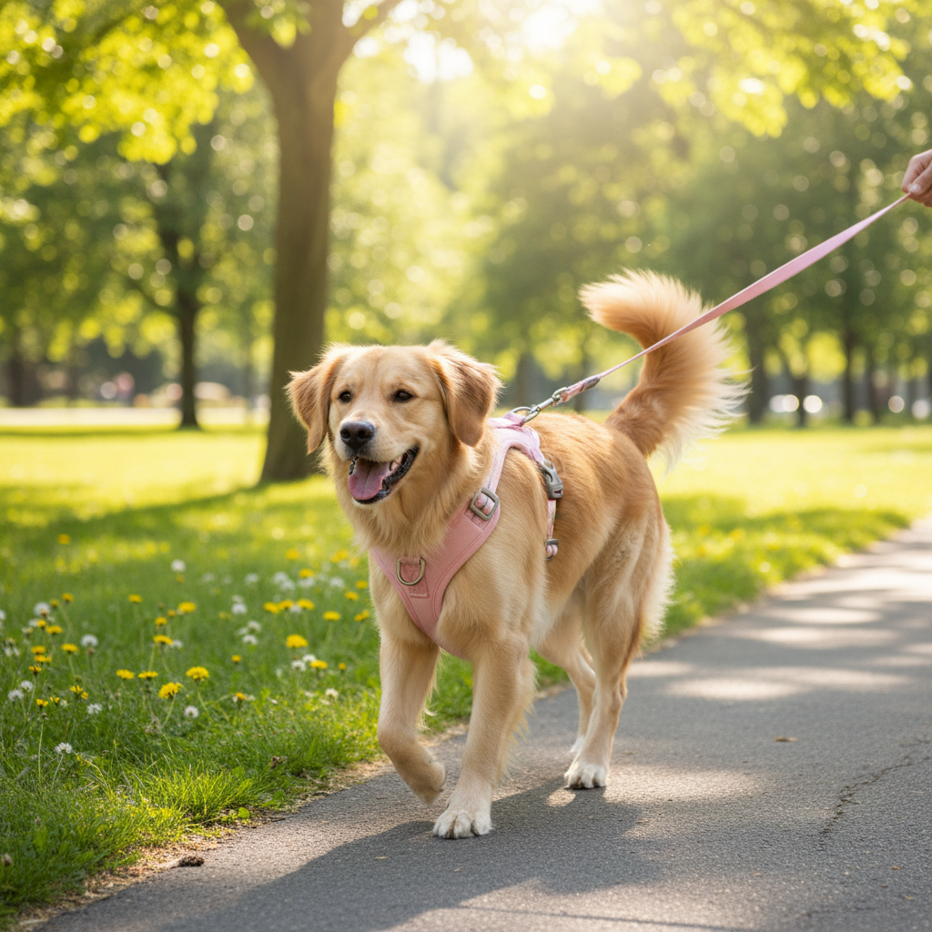 Pink Dog Harness for Medium Dogs Lifestyle