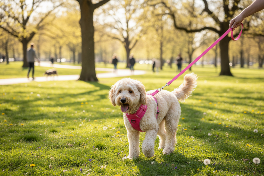 Pink Dog Harness for Medium Dogs - Lifestyle
