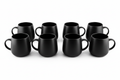 Set of 8 Black Mugs
