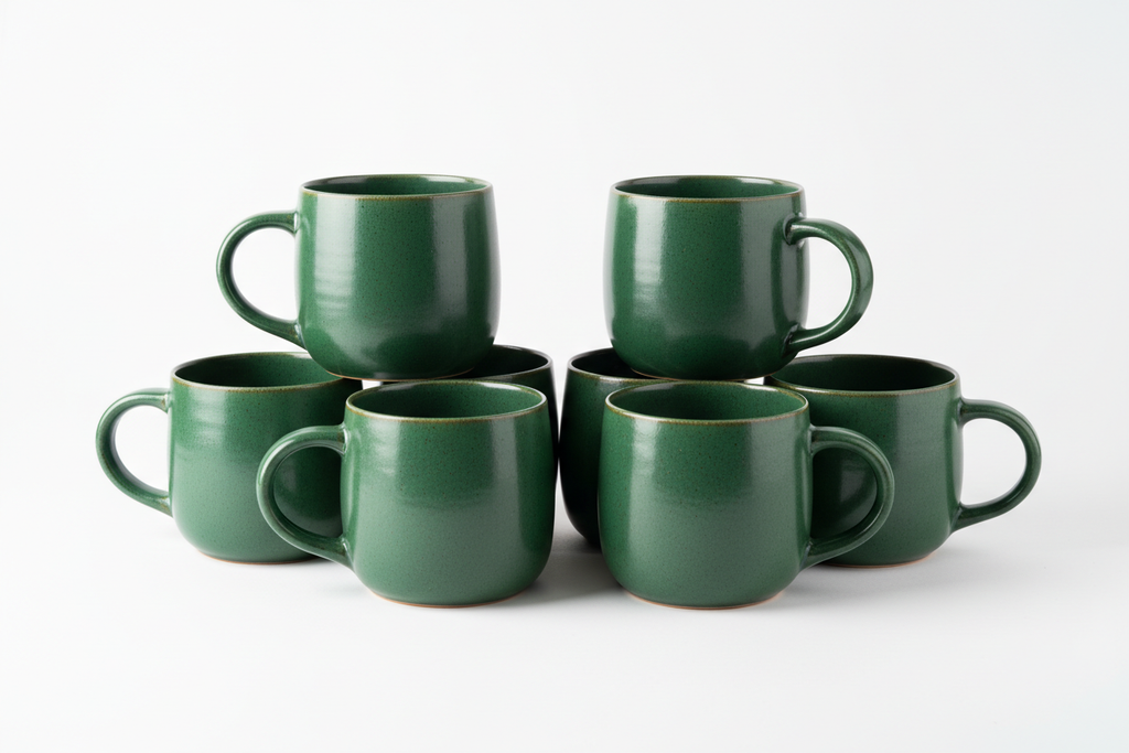 Set of 8 Green Mugs