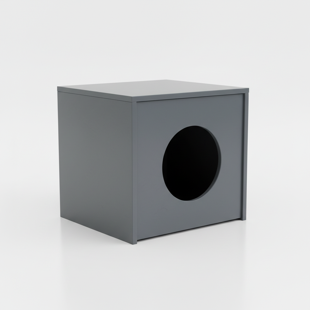 Slate Grey Litter Box Cover Cube - Product Shot