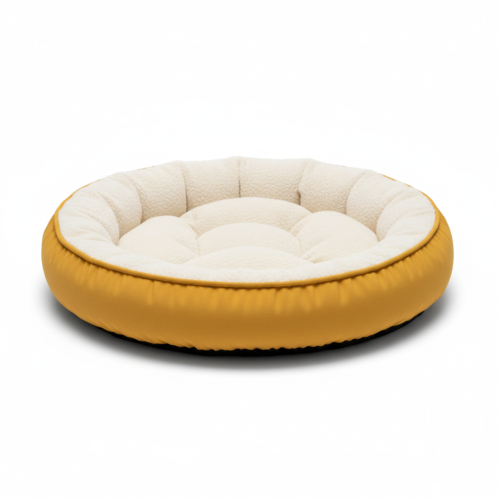 Washable Pet Bed With Marigold Trim - Product Shot